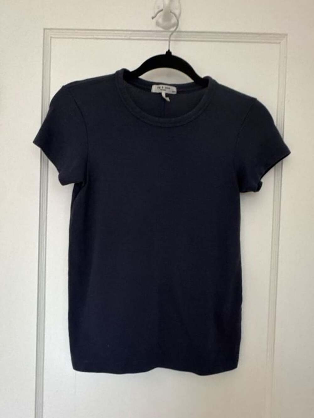 Rag & Bone Short Sleeve Tee Size XS Navy Blue Ribbed Crewneck Layer Normcore